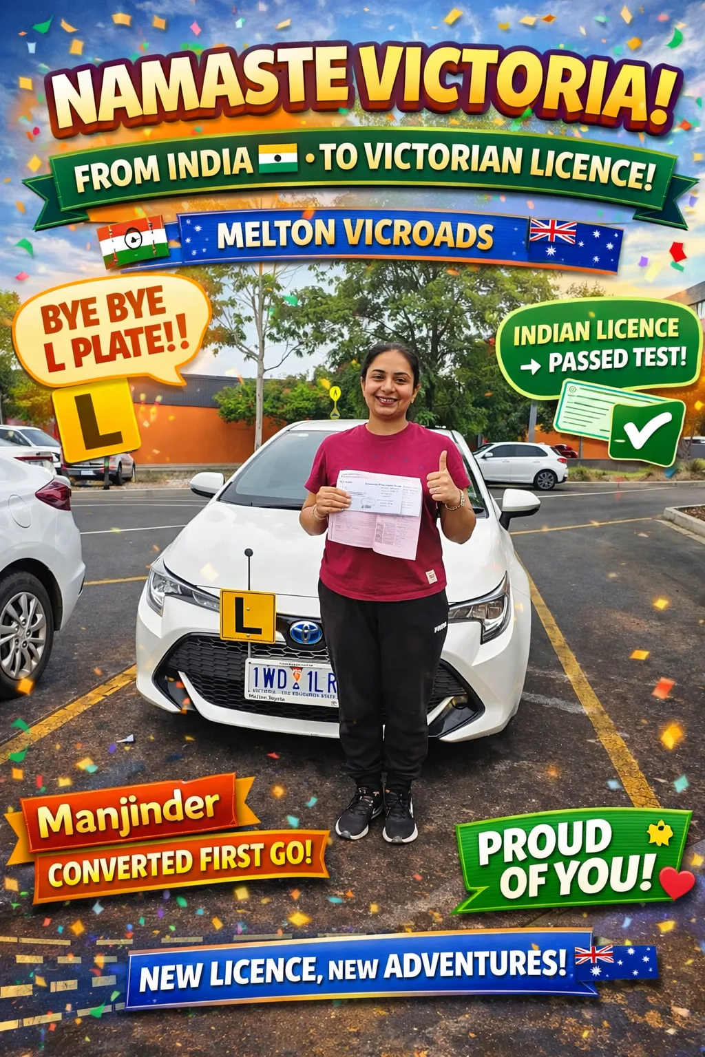 Student passing VicRoads driving test Melton